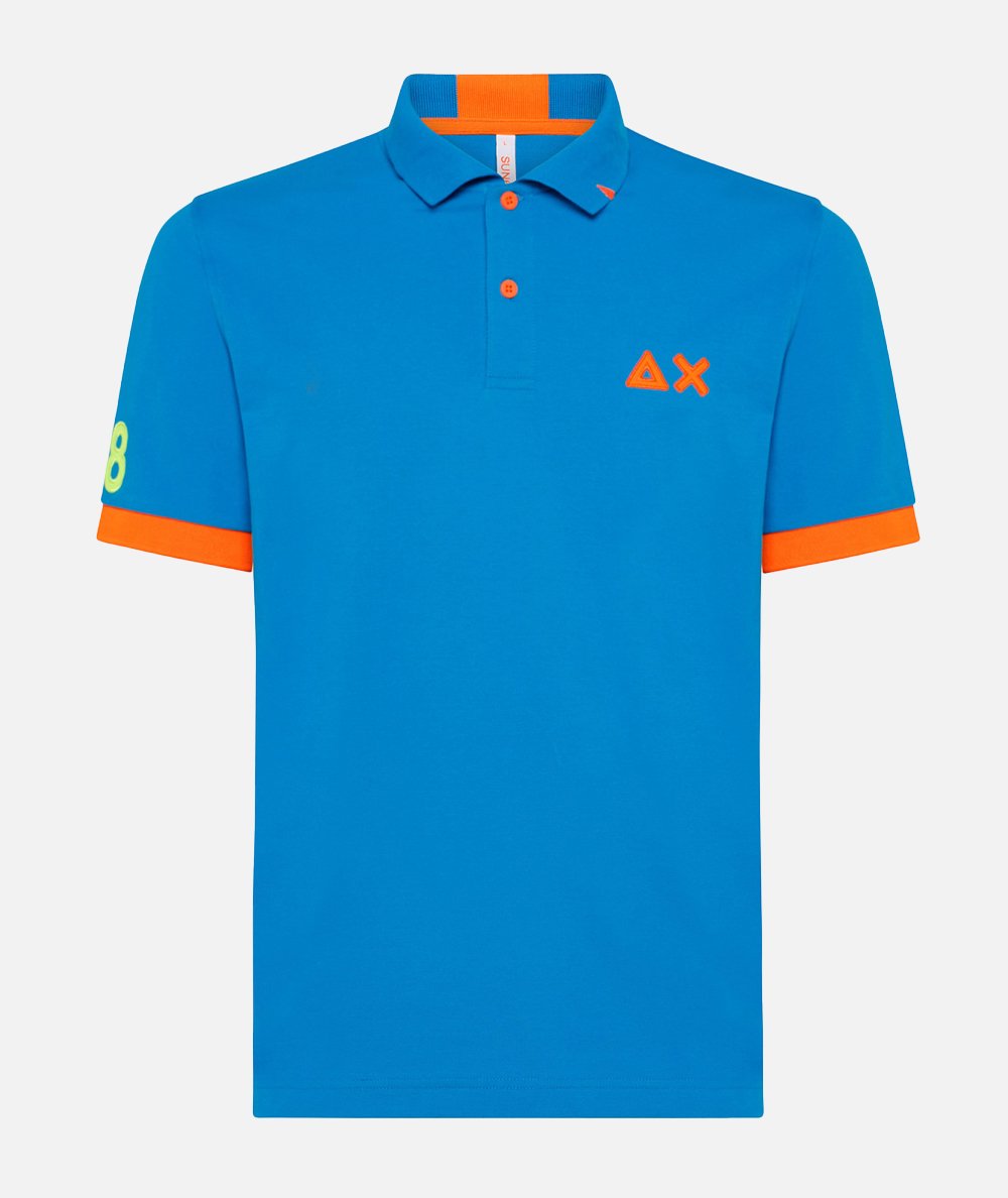 Elasticized Fluo Logo Polo - Turquoise