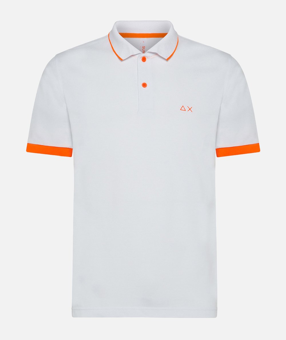 Polo Small Stripe Fluo Elasticizzata - Bianco