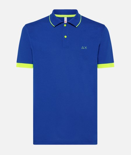 Polo Small Stripe Fluo Elasticizzata - Royal