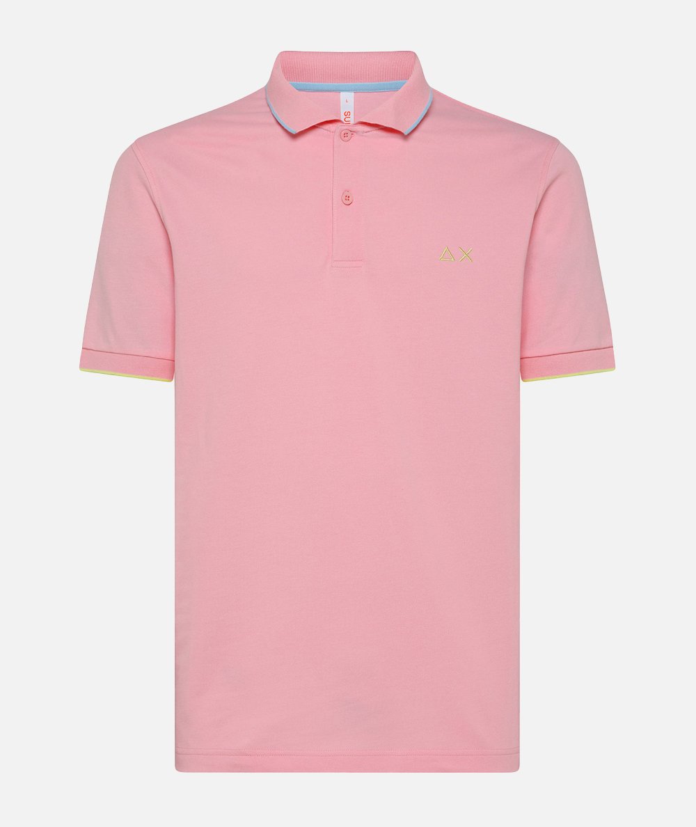 Polo Small Stripe on collar Elasticizzata - Rosa