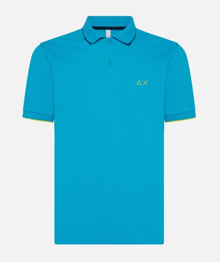 Small Stripe on collar Stretch Polo Shirt - Grass Green