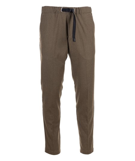 Trousers with technical fabric laces