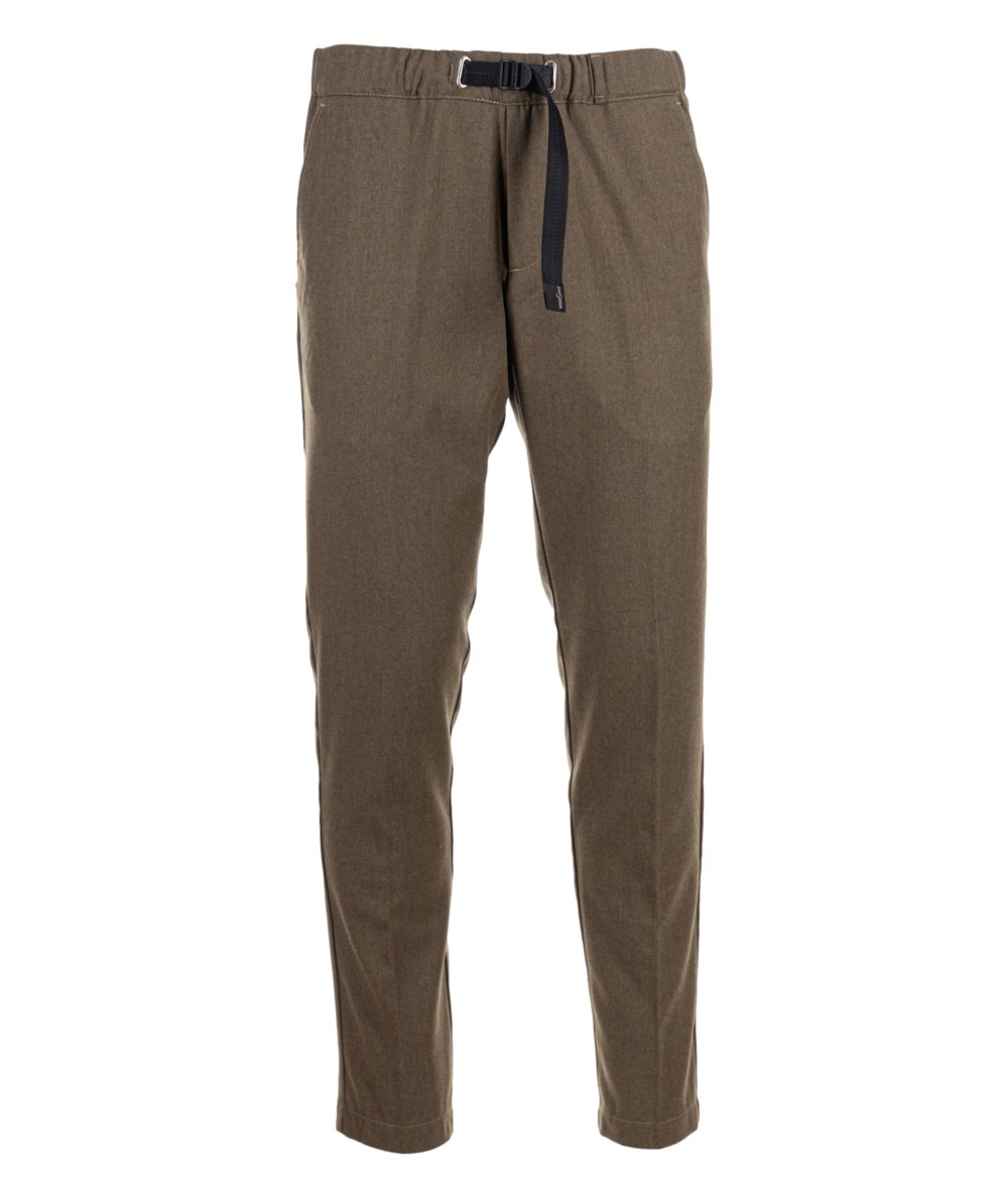 Trousers with technical fabric laces