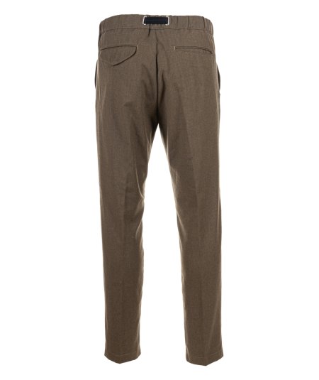 Trousers with technical fabric laces