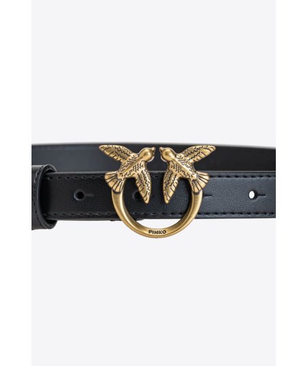 Love Birds thin leather belt