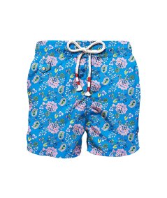 Boxer swimsuit with Indian nature print