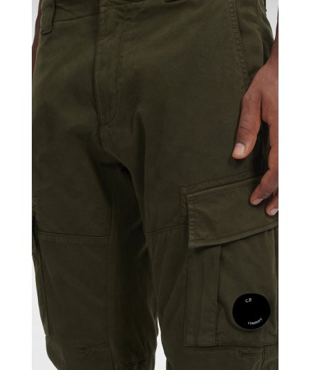 Pantaloni cargo in raso elasticizzato