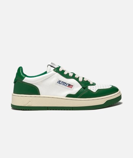 SNEAKER LEATH / LEATH - WHT / GREEN - Duepistudio ***** Abbigliamento, Accessori e Calzature | Uomo - Donna