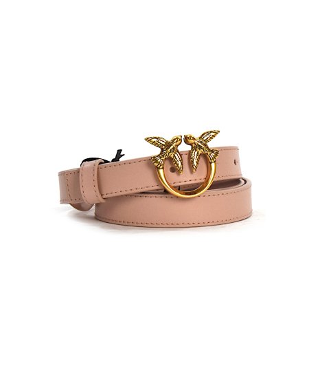 Thin love birds belt in leather