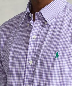 Camicia a quadri in popeline Custom-Fit