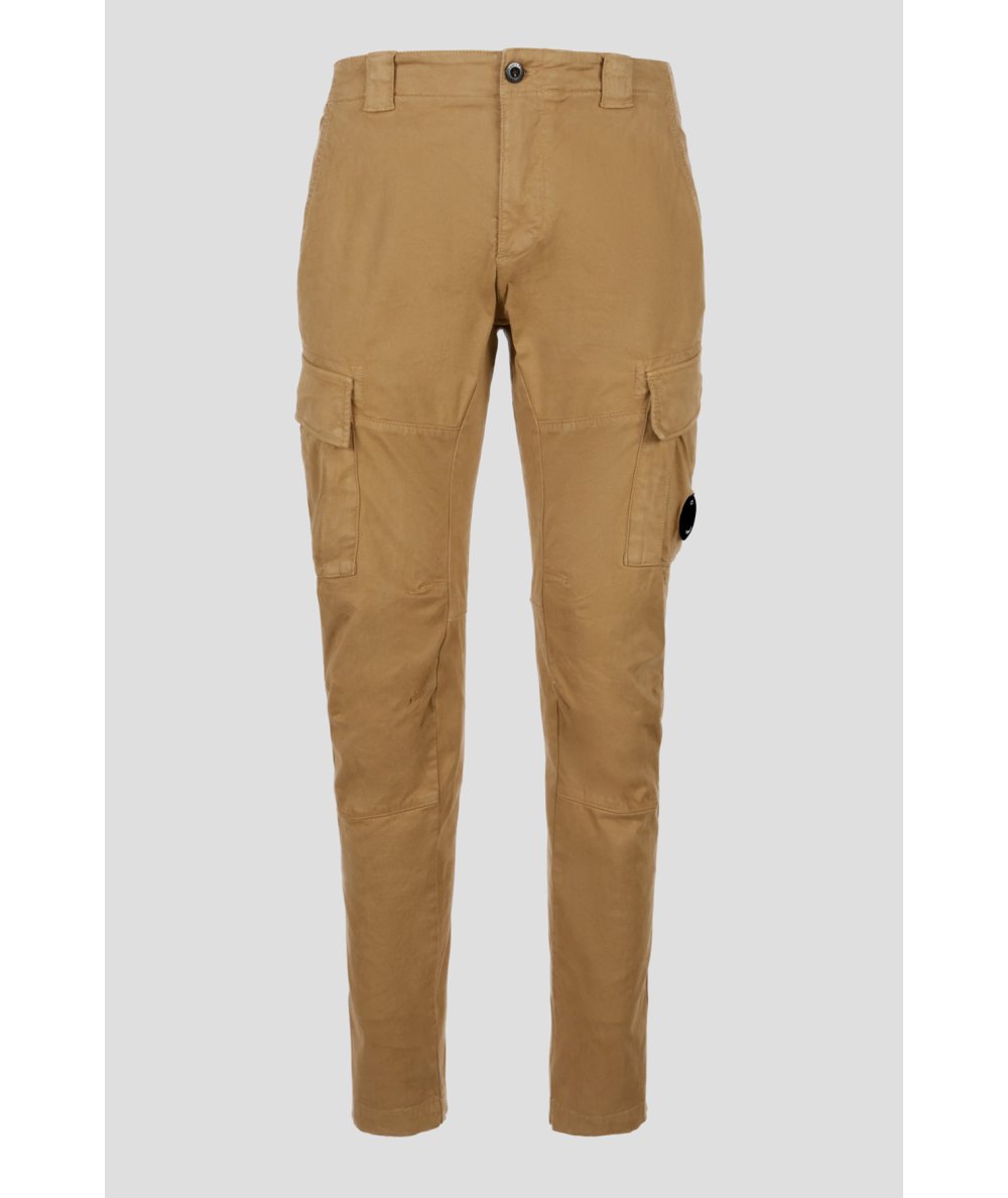 Stretch satin cargo pants