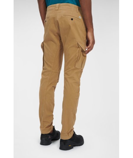 Stretch satin cargo pants