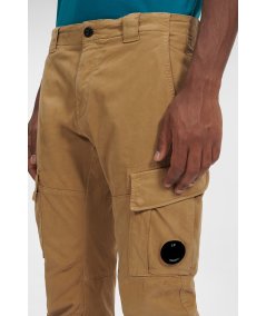 Stretch satin cargo pants