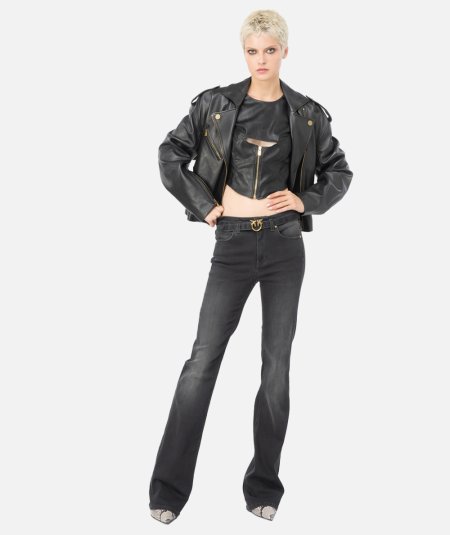 Jeans Flare Denim con cintura - FLORA - Duepistudio ***** Abbigliamento, Accessori e Calzature | Uomo - Donna