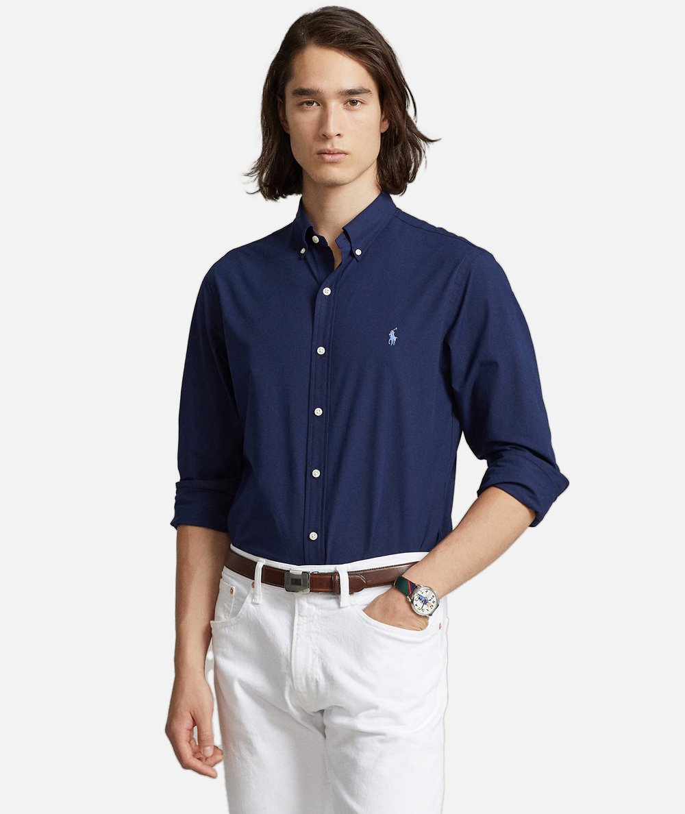 Camicia in popeline stretch Slim-Fit