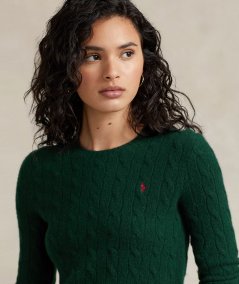 Maglia a trecce in lana e cashmere