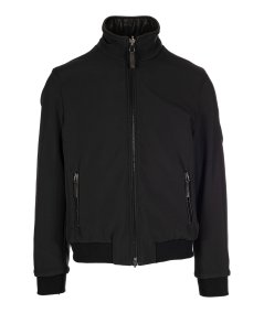 The Jack Leathers Adam reversible jacket in textured leather and neoprene