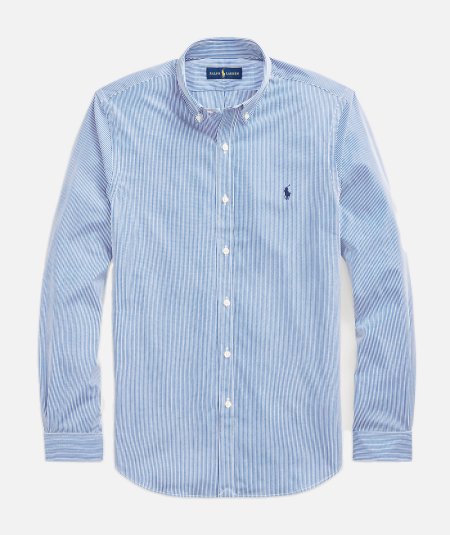 Striped stretch poplin shirt