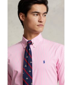 Striped stretch poplin shirt