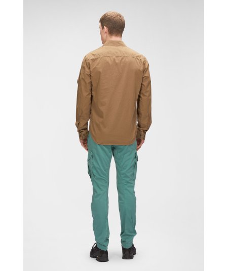 Gabardine zip-up shirt