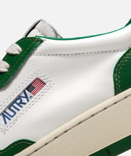 SNEAKER LEATH / LEATH - WHT / GREEN