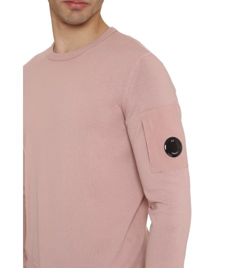 Crew neck sweater in cotton crepe