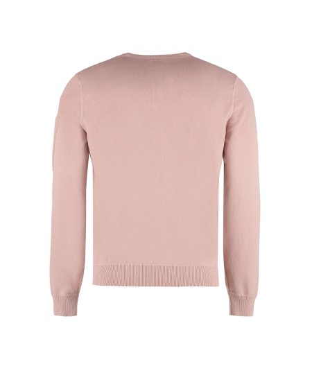 Crew neck sweater in cotton crepe