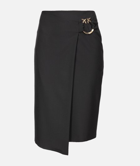 Midi skirt with piercing buckle