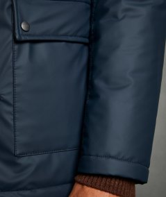 Padded 3-hook parka with hood