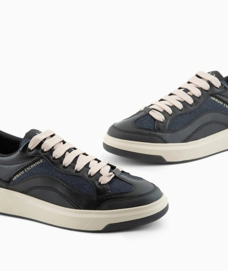 Sneakers in microsuede con logo