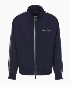 Nylon blouson with contrasting band