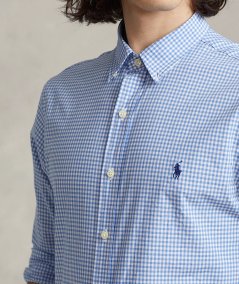 Camicia vichy in popeline slim-fit