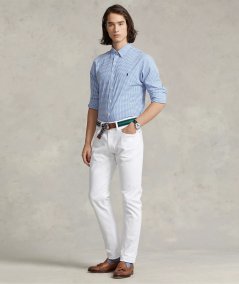 Camicia vichy in popeline slim-fit