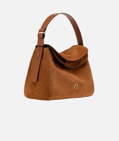 Borsa Lig Leaf Hobo in Suede