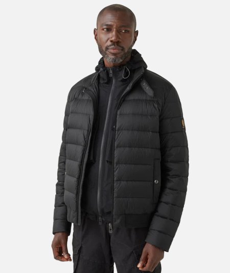 Elegante giubbotto piumino uomo nero autunno inverno giacca con