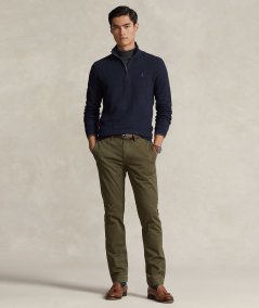 Maglia in pique di cotone con cerniera