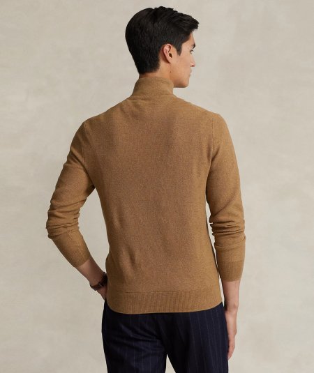 Cotton pique sweater with zip