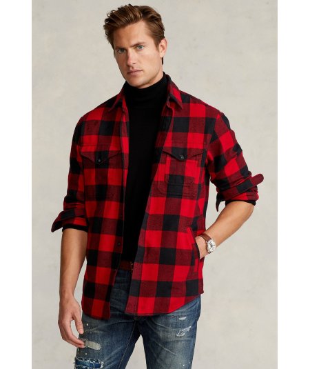 Classic Fit Checked Twill Shirt