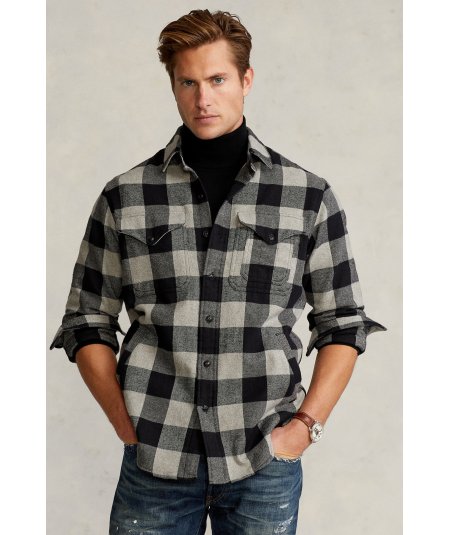 Classic Fit Checked Twill Shirt