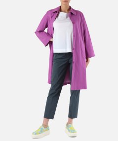 Spolverino svasato in cotone stretch