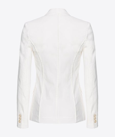Stretch Linen Single-Breasted Blazer