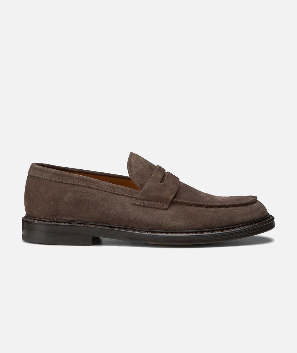 Mocassino Penny in Suede - Testa di moro