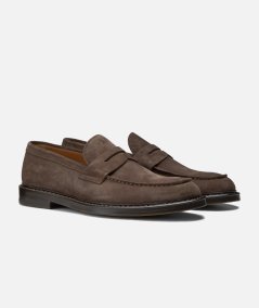 Mocassino Penny in Suede - Testa di moro