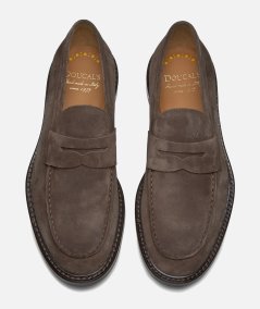 Mocassino Penny in Suede - Testa di moro