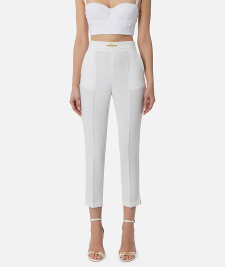 Pantalone dritto in crêpe con morsetto - Duepistudio ***** Abbigliamento, Accessori e Calzature | Uomo - Donna