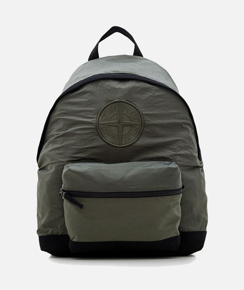 Nylon backpack with embroidered logo - STONE ISLAND