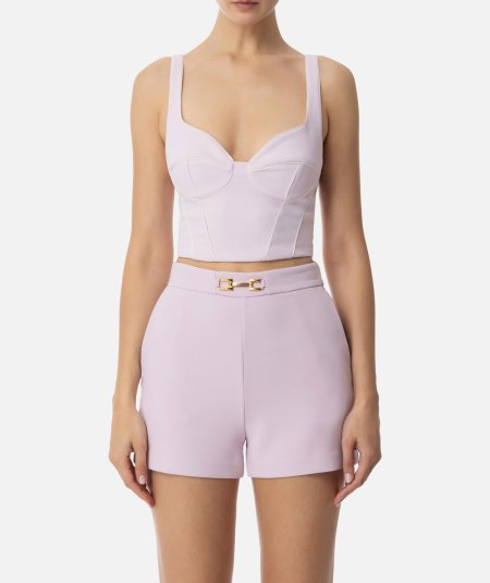 Top in crêpe con piping a contrasto - Duepistudio ***** Abbigliamento, Accessori e Calzature | Uomo - Donna