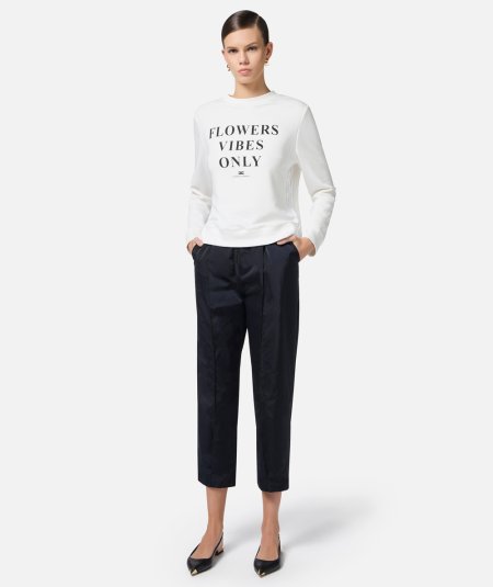 Felpa in cotone modal con lettering - Duepistudio ***** Abbigliamento, Accessori e Calzature | Uomo - Donna