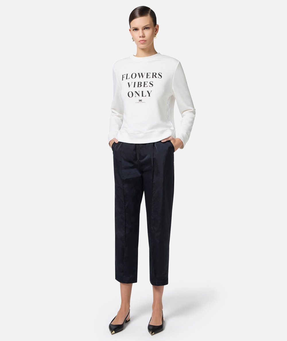 Felpa in cotone modal con lettering