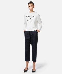 Felpa in cotone modal con lettering